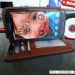Genuine Leather Book Case Wallet for Samsung Galaxy S3
